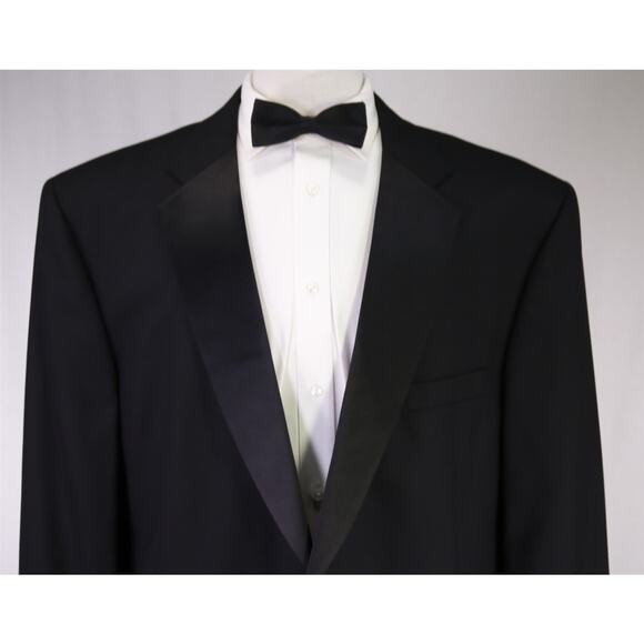 Jos A Bank Black Tuxedo Formal 1-Btn Wool Suit Men's 50R - Picture 3 of 9
